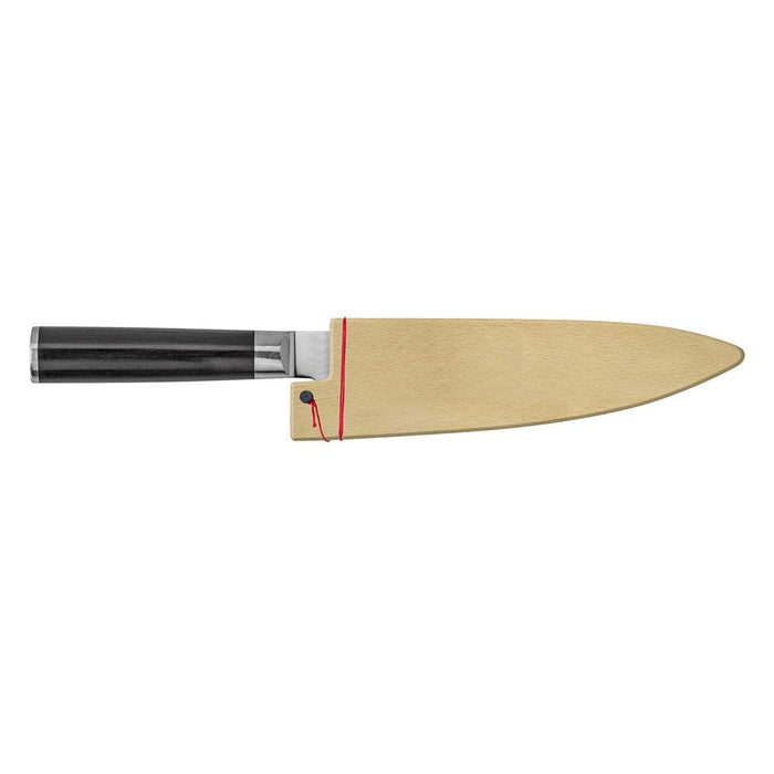 Shun Saya Sheath, Universal Fit for Chef and Santoku Knives, 7-8 Inch, Beech Wood displayed horizontally on a white background