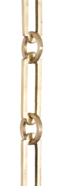 Small Early 20th Century Style Solid Brass Rectangle and Circle Chain