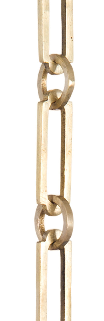 Small Early 20th Century Style Solid Brass Rectangle and Circle Chain