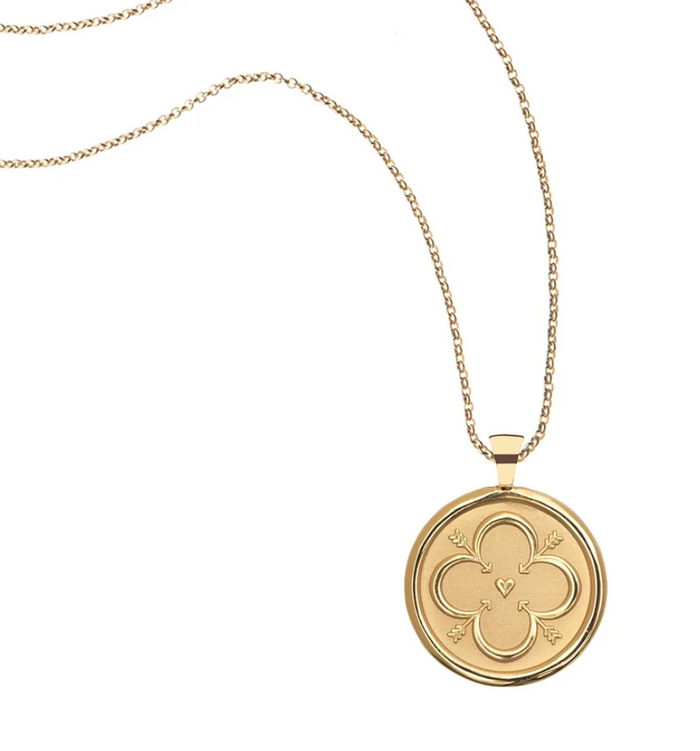 Small LOVE coin, 16"-18" classic rolo chain
