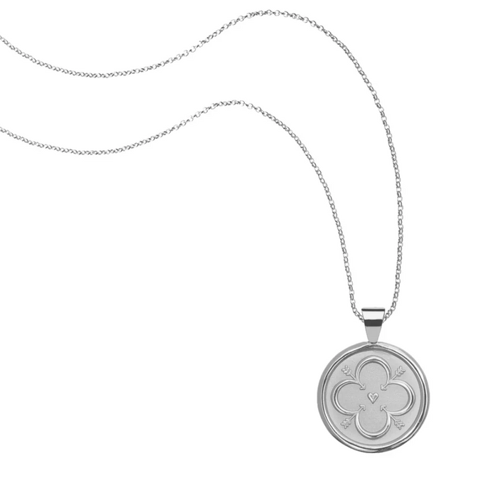 Small LOVE coin, 16"-18" classic rolo Silver
