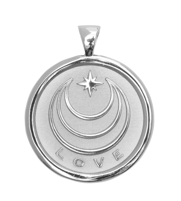 Small LOVE coin, 16"-18" classic rolo Silver