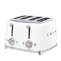 White 4 x 4 Smeg 50s retro line toaster displayed on a white background