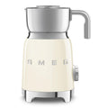 Front view of cream Smeg 50s retro line milk frother displayed on a white background