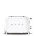 Front view of White Smeg toaster on a white background
