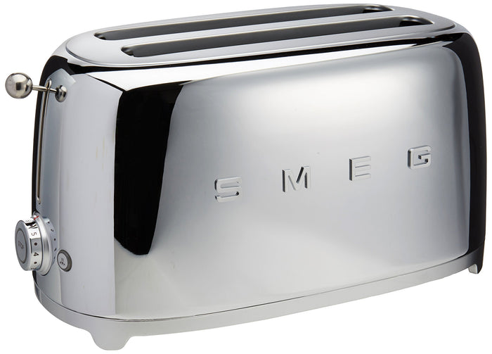 Stainless Steel toaster with 'Smeg' branding on a white background