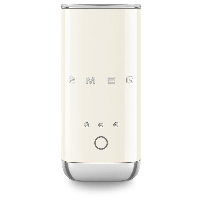Front view of cream SMEG milk frother displayed on a white background