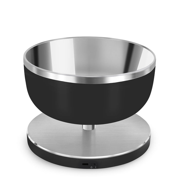 Back view of a matte black Smeg contemporary kitchen scale on a white background
