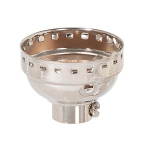 Solid Brass Lamp Socket Cap, E-26, Nickel Finish