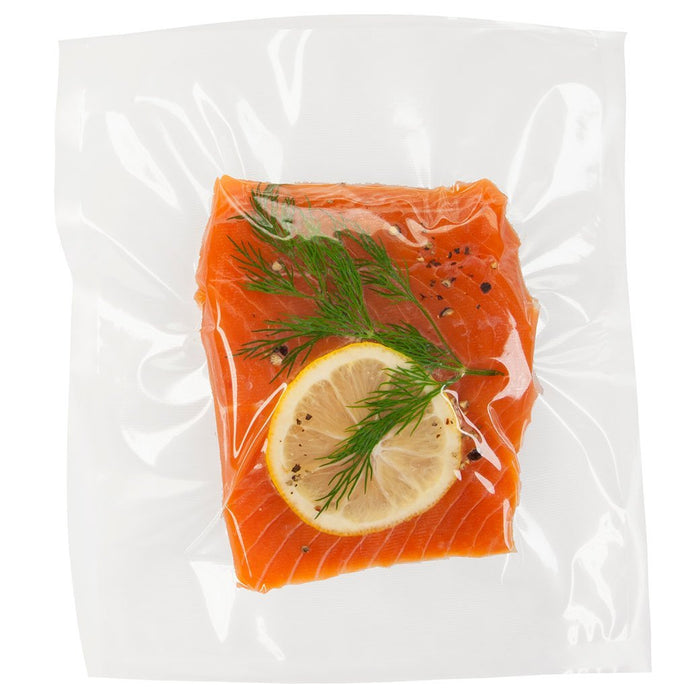 SousVide Supreme Sous Vide SousVide Supreme Vacuum Seal Cooking Pouches, 1 Quart/0.95 Liter, 25 qty. with salmon, lemon, and herb sealed inside