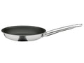 Stainless steel non stick coating frying pan on a white background