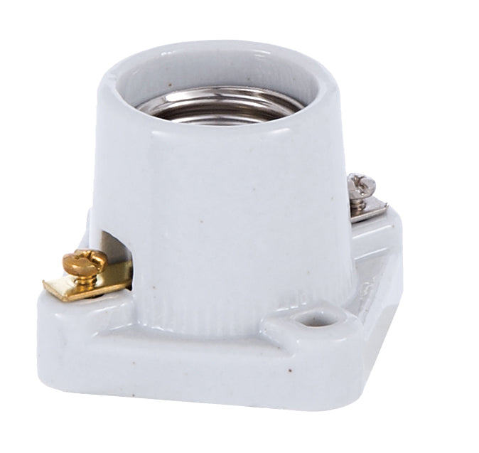 Square Base Porcelain Pony Cleat Medium Base Socket