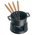 Staub Cast Iron 0.25-qt Mini Chocolate Fondue Set displayed on a white background