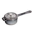 Staub Cast Iron 0.25-qt Mini Saucepan - Graphite Grey displayed on a white background