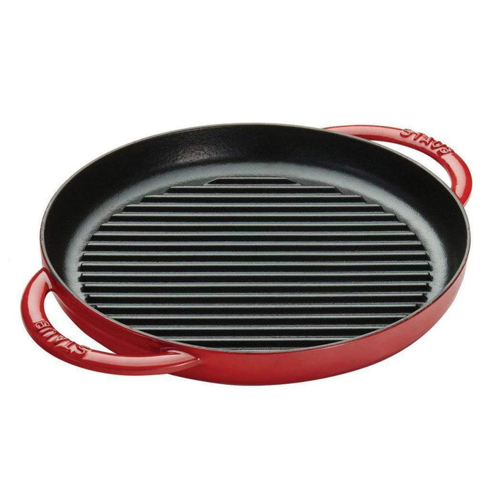 Cherry Staub Cast Iron 10″ Pure Grill displayed on a white background
