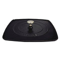 Staub Cast Iron 10.3″ Square Grill Press - Matte Black (Fits 12″ Grill Pan) displayed on a white background