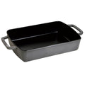 Graphite Gray Staub Cast Iron 12″ x 8″  Roasting Pan displayed on a white background