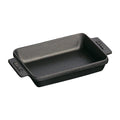 Staub Cast Iron 5.75″ x 4.5″ Mini Rectangular Baker - Matte Black displayed on a white background