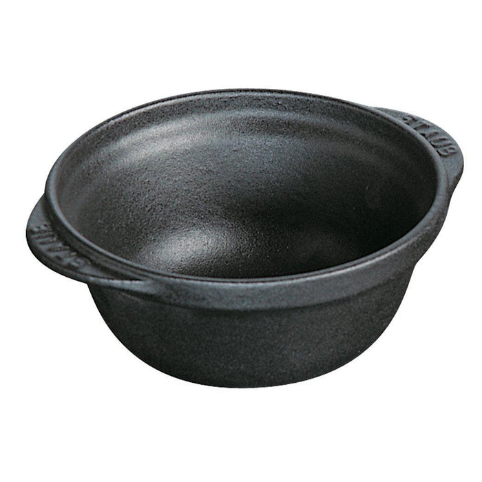 Staub Cast Iron 8-oz Mini Bowl - Matte Black displayed on a white background