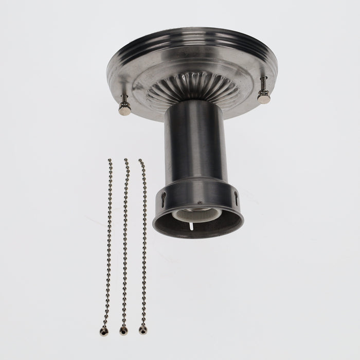 Steel Bead Chain Fixture Hardware Set for 3 Hole Plate Style Glass Shades (69510S)