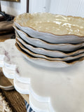 Stoneware Organic Shaped Plate, Reactive Glaze