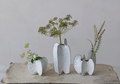 Stoneware Organic Shaped Vase, White, tall