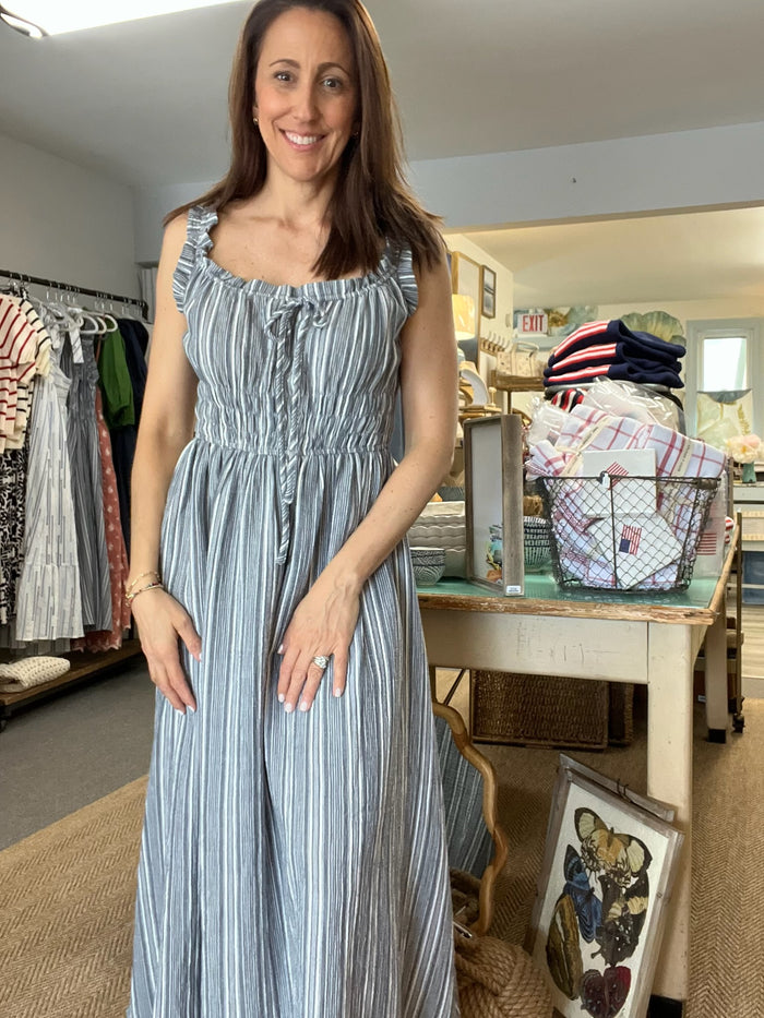 striped midi dress