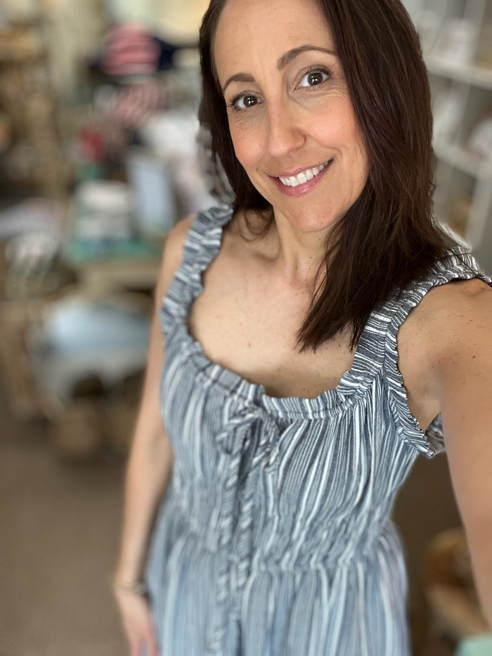 striped midi dress