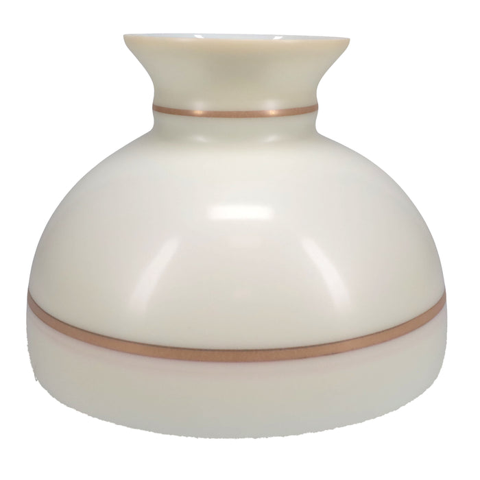 Student Shade, Cream with Gold Bands, 10 inch fitter (01048)