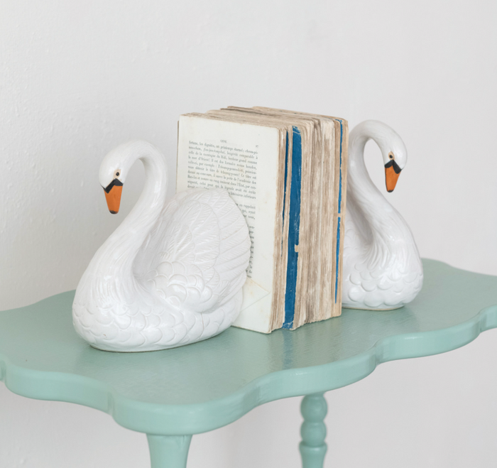 Swan shaped bookends
