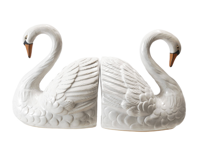 Swan shaped bookends
