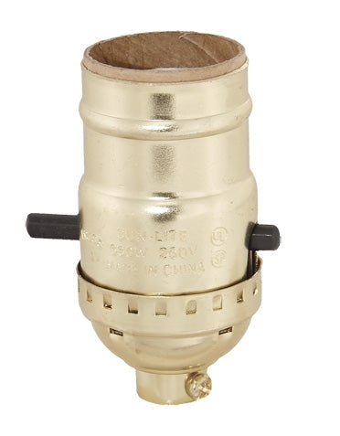 Table Lamp Wiring Kit with Push-Thru Socket, Adjustable Harp, and Brass Plated Finish