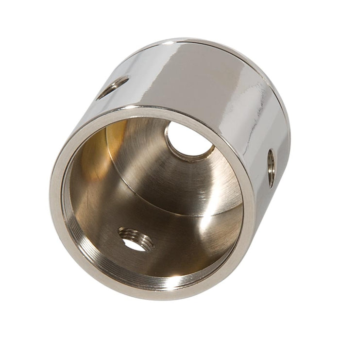 Tap 1/8F x 1/4F Large Polished Nickel Finish Turned Brass Lamp Cluster Body - Choice of Side holes