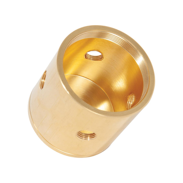 Tap 1/8F x 1/4F Large Unfinished Turned Brass Lamp Cluster Body - Choice of Side Holes