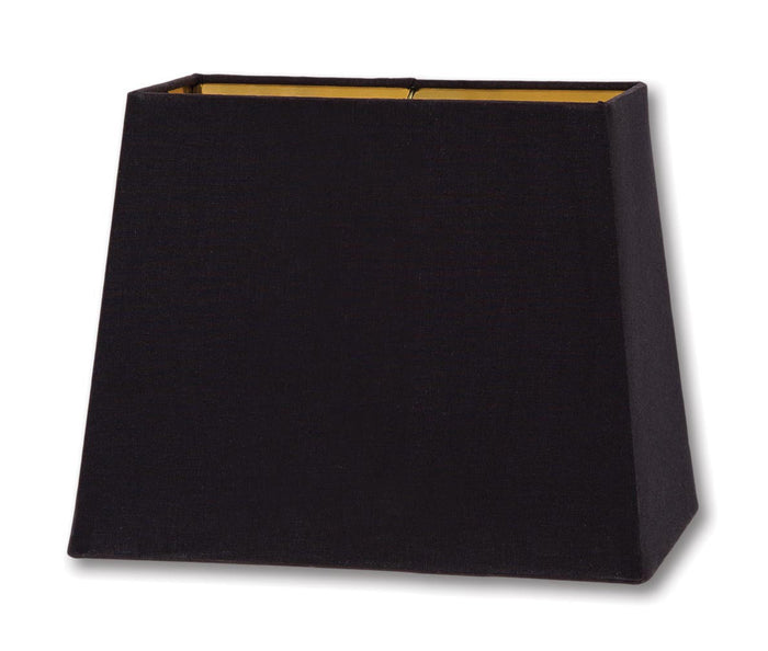 Tapered Retro Rectangle Hardback Shades - Black Color, 100% Fine Linen