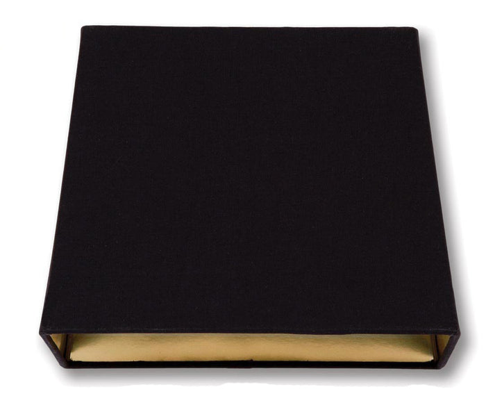 Tapered Retro Rectangle Hardback Shades - Black Color, 100% Fine Linen