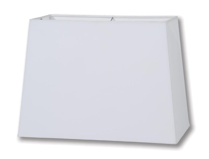 Tapered Retro Rectangle Hardback Shades - White Color, Microfiber Chiffon
