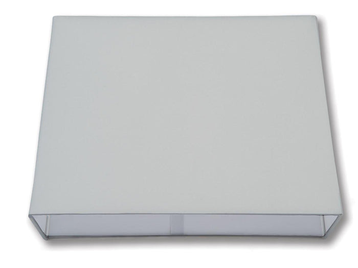 Tapered Retro Rectangle Hardback Shades - White Color, Microfiber Chiffon