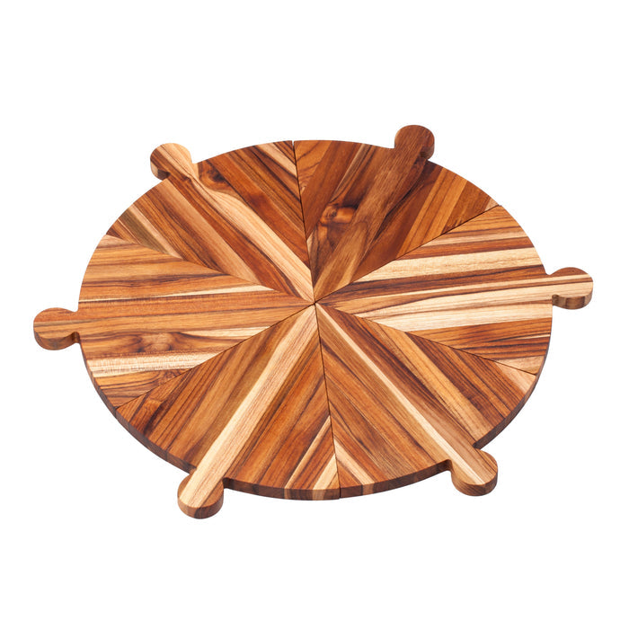 TeakHaus Cutting Boards Proteak Antipasto and Pizza Serving Platter displayed on a white background