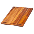Top view of TeakHaus Cutting Boards Proteak Cutting Board with Juice Canal, 18" x 14" x 0.75" displayed on a white background