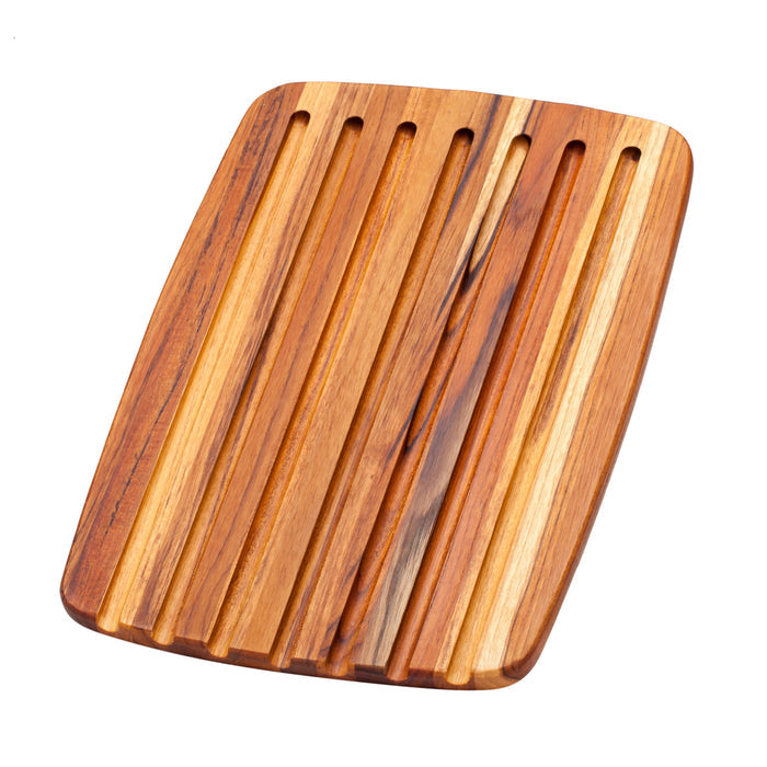 TeakHaus Cutting Boards Proteak Edge Grain Essential Rectangle Bread Board, 16" x 11" x 0.55" displayed on a white background