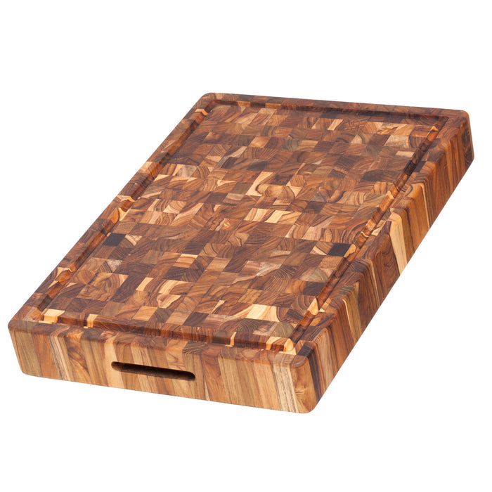 Teakhaus End Grain Carving Board with Juice Canal, 20″ X 14″ X 2.5″ displayed on a white background