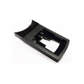 Black plastic bracket on a white background