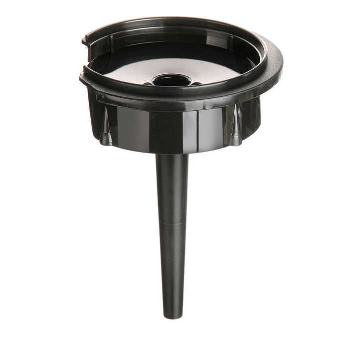 Black Technivorm Carafe Lid with Mixing Tube for KB Brewers displayed on a white background
