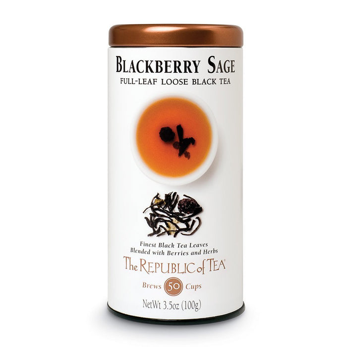 The Republic of Tea Gourmet Teas The Republic of Tea Blackberry Sage Full-Leaf Loose Tin JL-Hufford