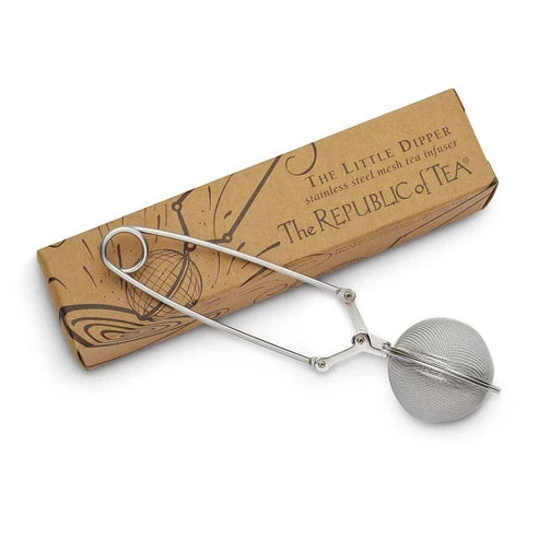 Top view of little dipper infuser with packaging box displayed on a white background