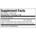 Supplement facts label on a white background