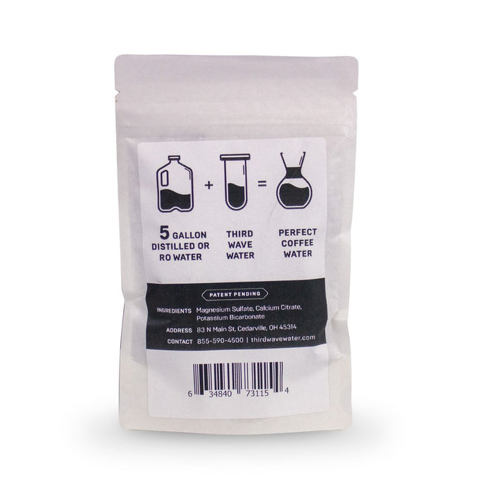 Back view of Third Wave Water 12 capsules white packaging displayed on a white background