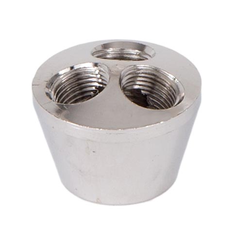 Turned Brass 1-P.C. Modern Cluster, 3-Light, Nickel Plated
