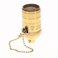 Turned Brass On/Off Pull Chain Socket, Polished & Lacquered, No UNO Thread (48254)